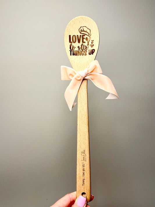 ENGRAVED & PERSONALISED STIRRING WOODEN SPOON