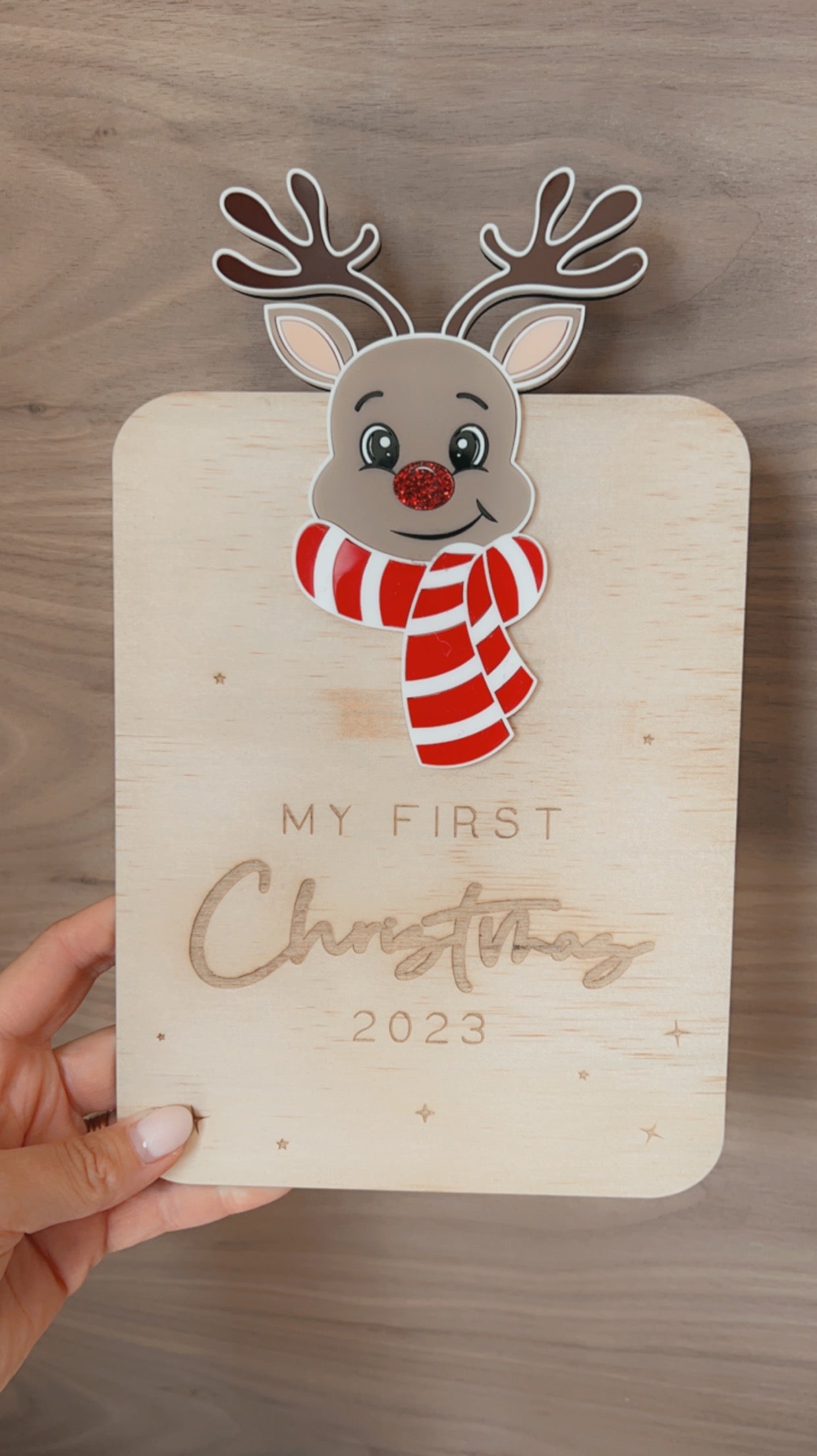 MY FIRST CHRISTMAS 2023 PLAQUE - REINDEER BOY