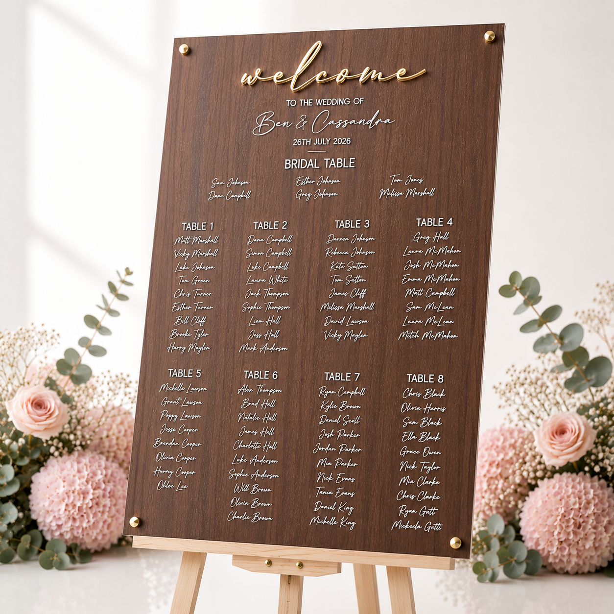 GUEST SEATING CHART - THE LUXE COLLECTION - WHITE