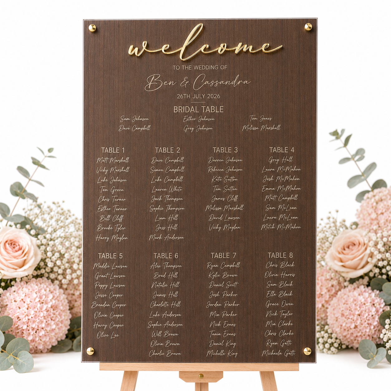 GUEST SEATING CHART - LUXE COLLECTION - WHITE