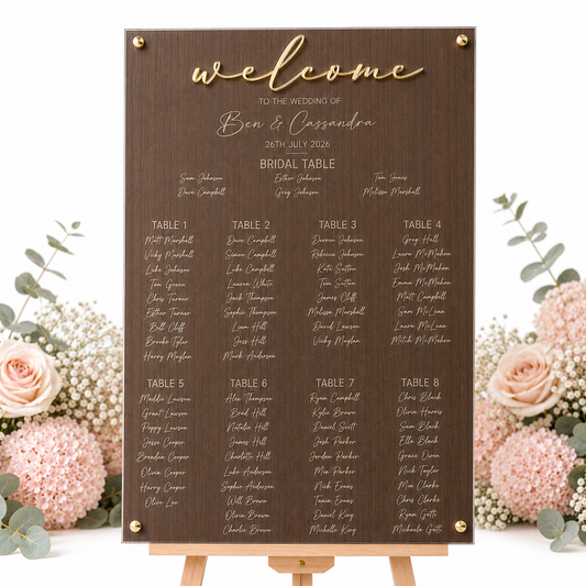 GUEST SEATING CHART - LUXE COLLECTION - WHITE
