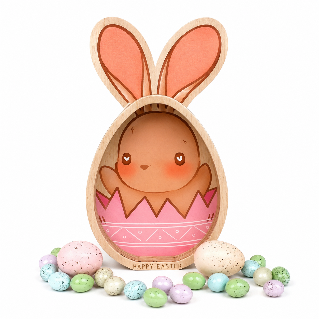 PINK PRINTED BUNNY EGG HOLDER