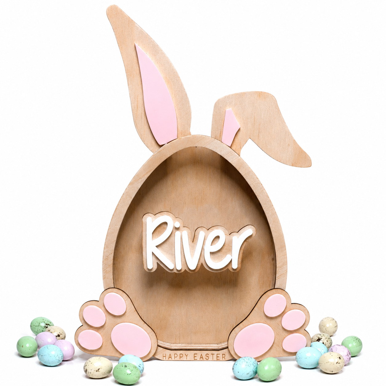 PERSONALISED EASTER BUNNY EGG HOLDER