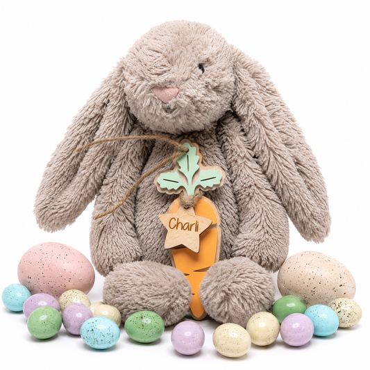 CARROT BASKET TAG - WOODEN NAME
