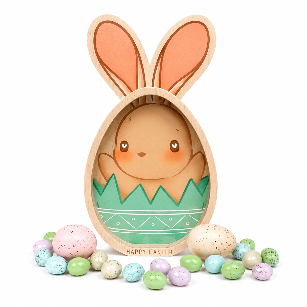 GREEN PRINTED BUNNY EGG HOLDER
