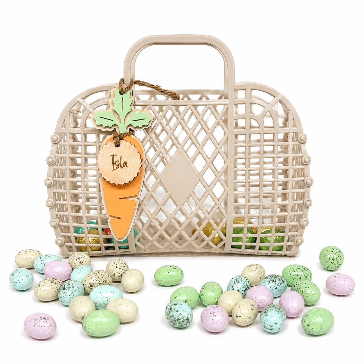 CREAM JELLY BASKET WITH CARROT TAG